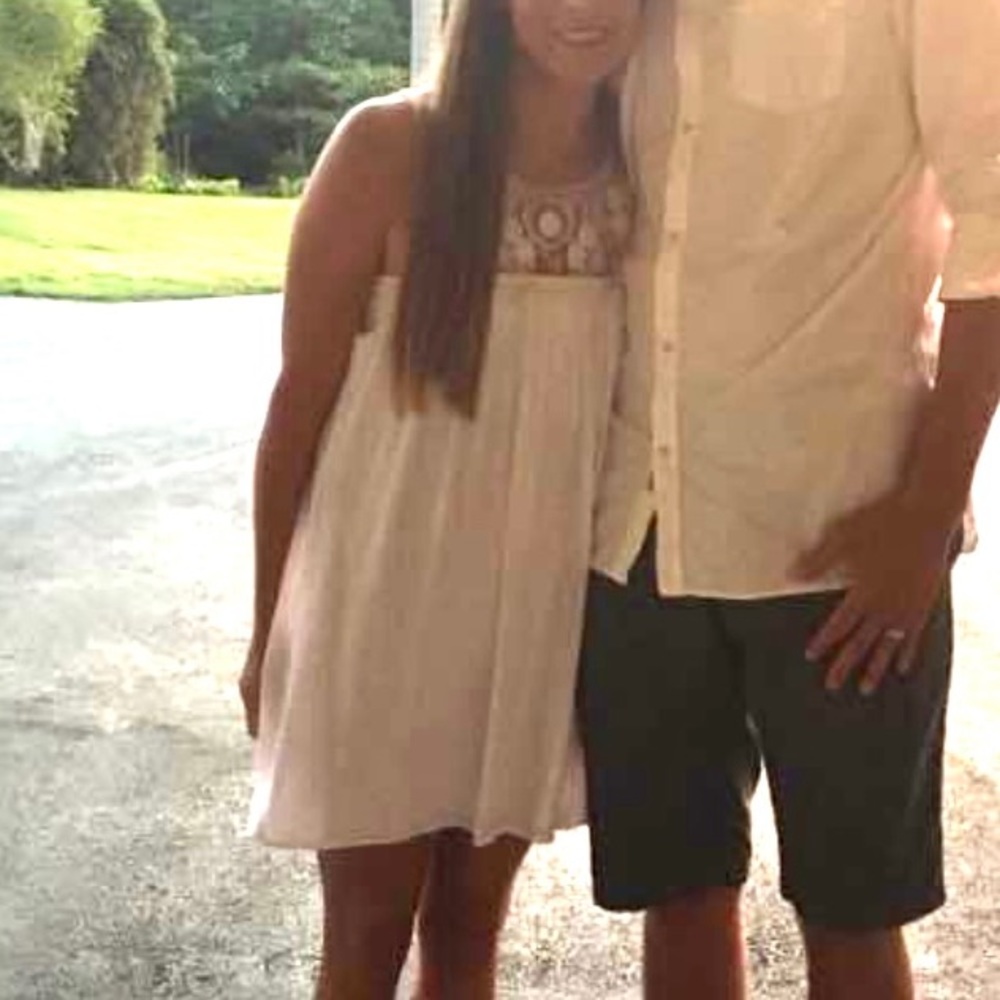 Show me your mumu white dress with lace detail- medium- worn once